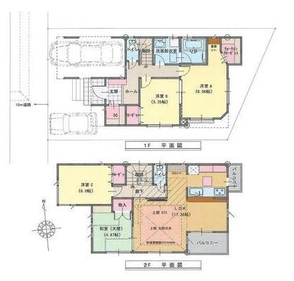 Floor plan. (Ishida 2 Building), Price 28,650,000 yen, 4LDK, Land area 100 sq m , Building area 99.17 sq m
