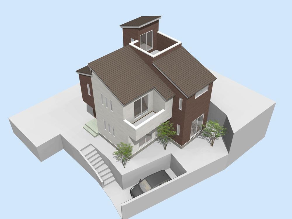 Rendering (appearance). Rendering Bright, well-ventilated there good rooftop balcony