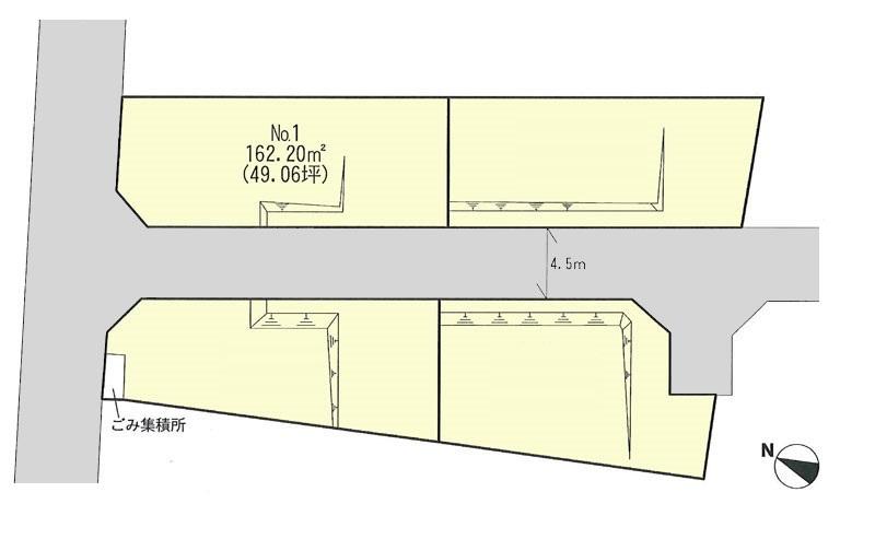 Compartment figure. Land price 13.4 million yen, Land area 162.2 sq m