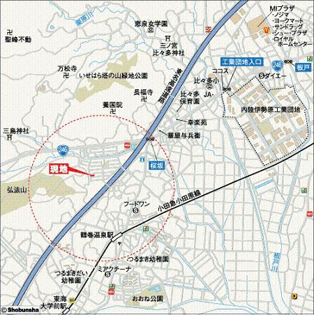 Local guide map. Wide-area view