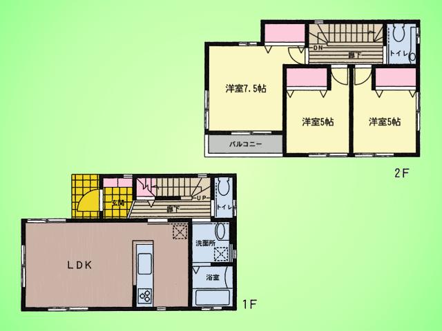 Floor plan. (B Building), Price 32,800,000 yen, 3LDK, Land area 103.18 sq m , Building area 83.63 sq m