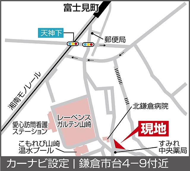 Local guide map. Kamakura stand is near 4-9