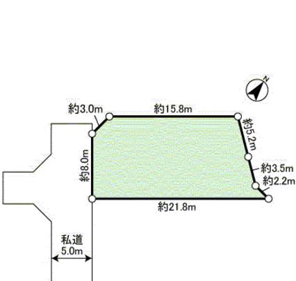 Compartment figure. Facing the southwest road, Northeast terraced! Sunshine ・ ventilation ・ View is a good land!