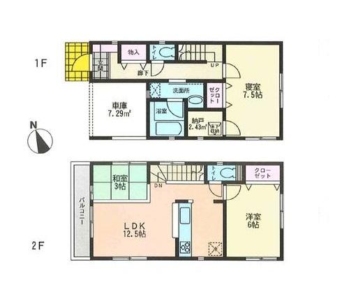 Floor plan. 44,800,000 yen, 3LDK, Land area 101.67 sq m , Building area 83.43 sq m