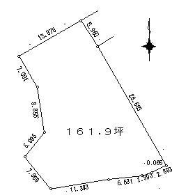 Compartment figure. Land price 54,900,000 yen, Land area 535.37 sq m