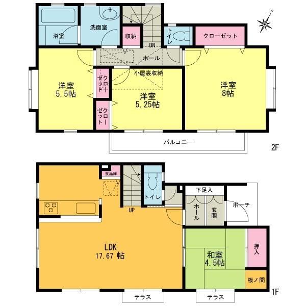 Floor plan. 30,800,000 yen, 4LDK, Land area 121 sq m , Building area 96.79 sq m