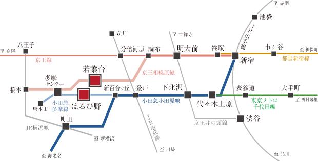  ■ Route map 2 Station 2 routes available and comfortable access to the city center.  ■ route map