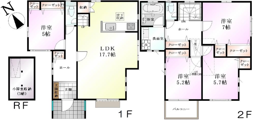Floor plan. (19 Building), Price 52,800,000 yen, 4LDK, Land area 107.64 sq m , Building area 101.84 sq m