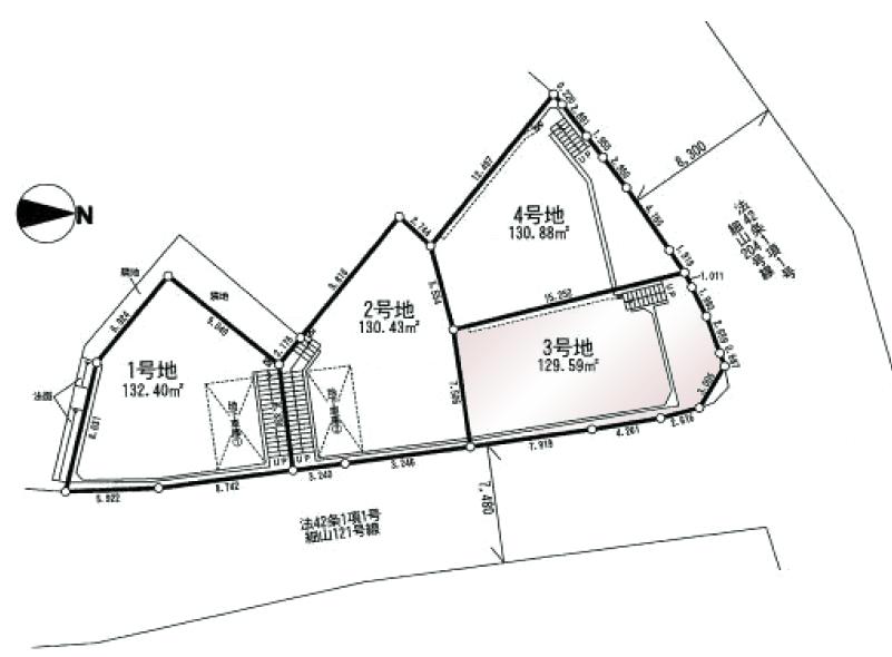 Compartment figure. Land price 25,800,000 yen, Land area 129.59 sq m