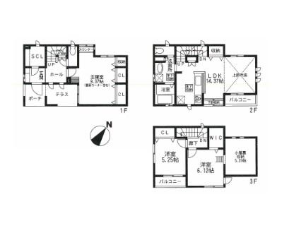 Floor plan. 41,850,000 yen, 3LDK, Land area 86.77 sq m , Building area 97.7 sq m