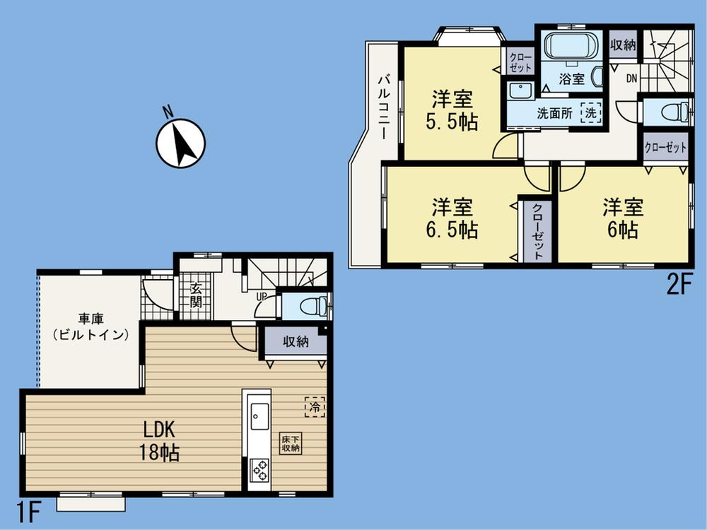 Floor plan. (3 Building), Price 29,800,000 yen, 3LDK, Land area 84.69 sq m , Building area 100.81 sq m