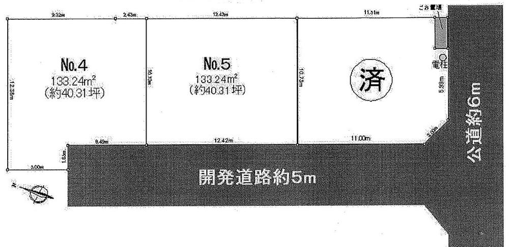Compartment figure. Land price 43,800,000 yen, Land area 133.24 sq m NO.5 About it is 40.31 square meters.