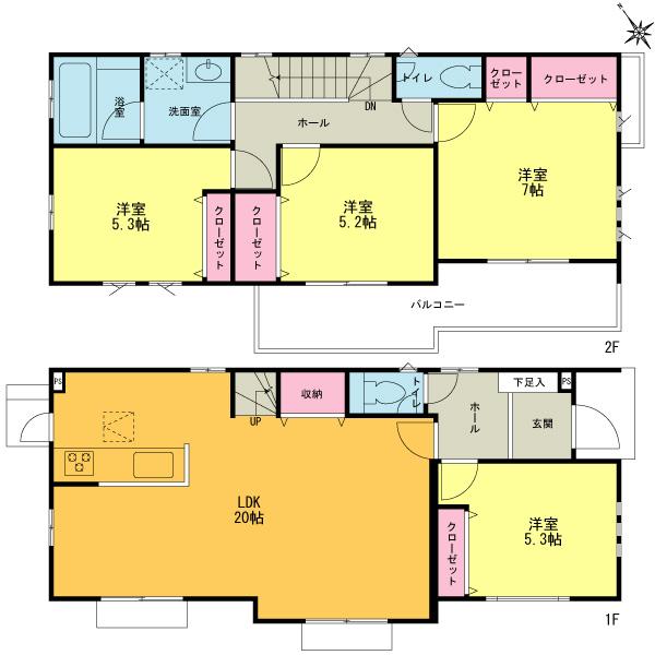Floor plan. 14 mins of express station "Shinyurigaoka". Modern commercial facilities are lined.