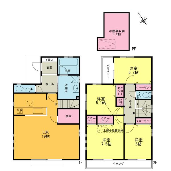 Floor plan. 14 mins of express station "Shinyurigaoka". Modern commercial facilities are lined.