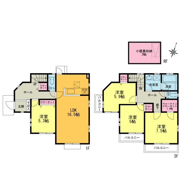 Floor plan. ShinYuri months 1100m to hill stations