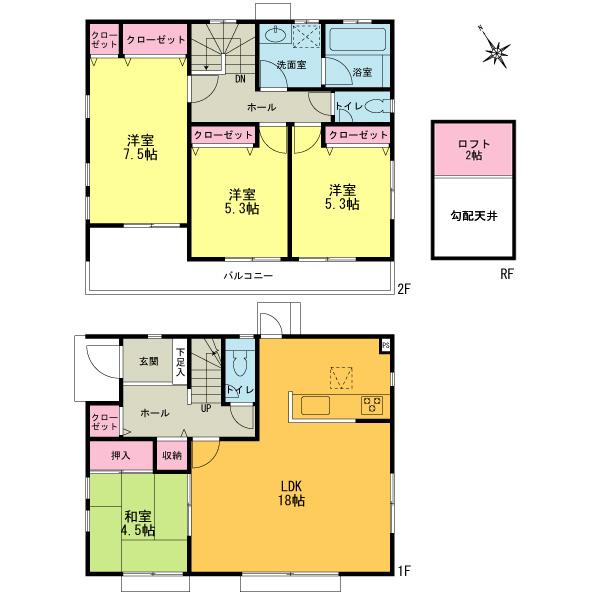Floor plan. 14 mins of express station "Shinyurigaoka". Modern commercial facilities are lined.