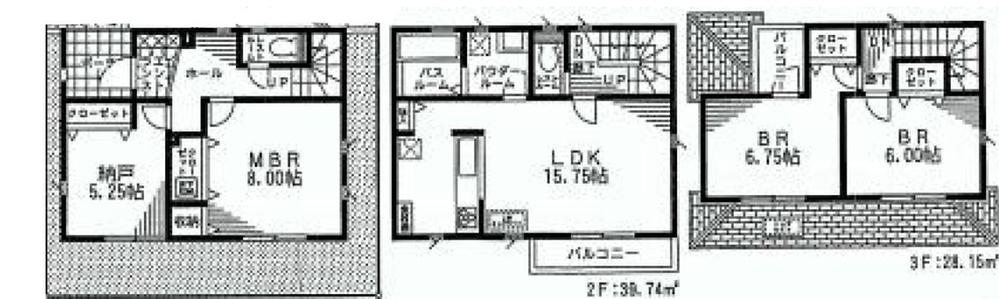 Floor plan. (7 Building), Price 36,800,000 yen, 4LDK, Land area 80.89 sq m , Building area 104.32 sq m