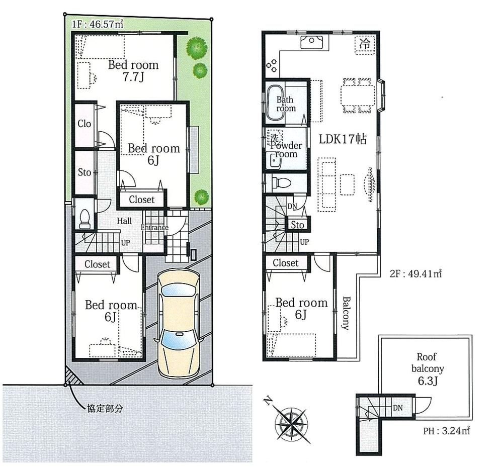 Floor plan. 34,800,000 yen, 4LDK, Land area 84.68 sq m , Building area 99.22 sq m
