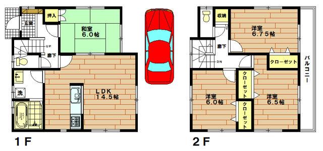 Floor plan. 49,800,000 yen, 4LDK, Land area 116.04 sq m , Building area 95.22 sq m