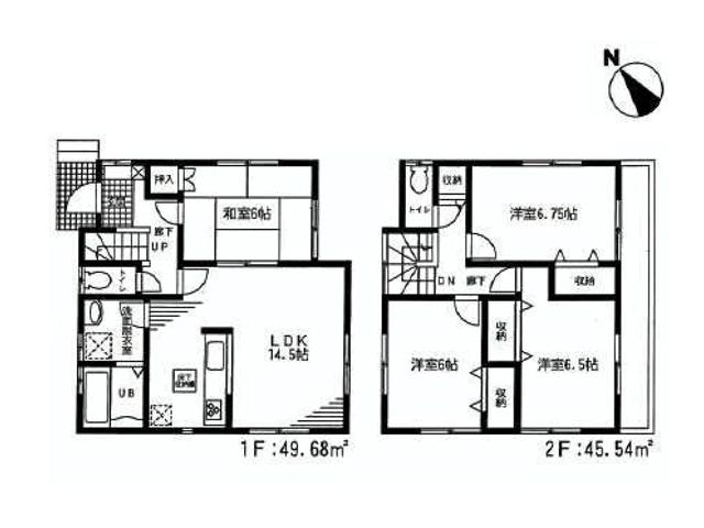 Floor plan. 49,800,000 yen, 4LDK, Land area 116.04 sq m , It is a building area of ​​95.22 sq m land area 30 square meters or more of leeway there 4LDK! All room with storage!