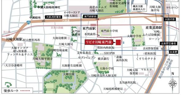 Local guide map. Station 4-minute walk