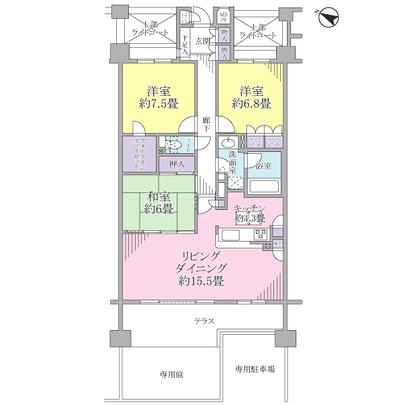 Floor plan. 90 sq m is 3LDK type of more than