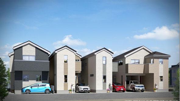 Rendering (appearance). Rendering the entire building South road, A Building southwest corner lot, In good per yang.