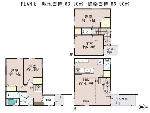 Floor plan. ※ Kitchen is a picture.
