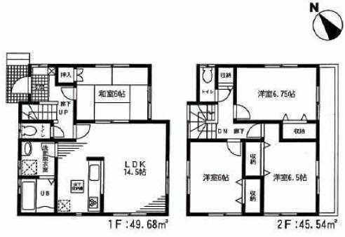 Floor plan. 49,800,000 yen, 4LDK, Land area 116.04 sq m , Building area 95.22 sq m