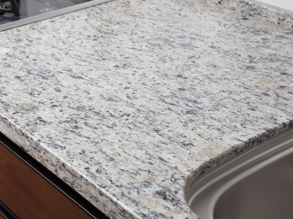 Kitchen. Kitchen top plate of the natural stone used