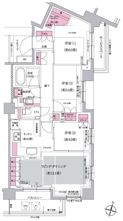 Floor: 3LD ・ K + WIC, the occupied area: 73.99 sq m, Price: TBD