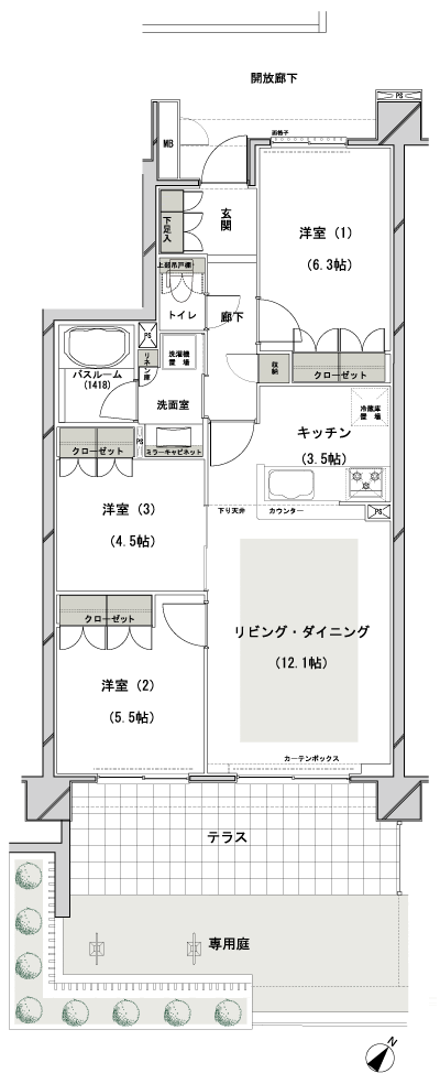 Floor: 3LDK, the area occupied: 69.2 sq m