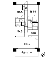 Floor: 3LDK + WIC, the occupied area: 74.34 sq m