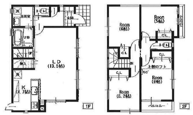 Floor plan. (3 Building), Price 54,958,000 yen, 4LDK, Land area 148.2 sq m , Building area 95.06 sq m