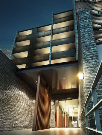 Shared facilities.  [entrance] Entrance design are in harmony with the landscape, such as a symbol of the space of the garden city rest. By attention to detail, We nestled the heart of Yingbin to invite a live person. (Entrance Rendering)