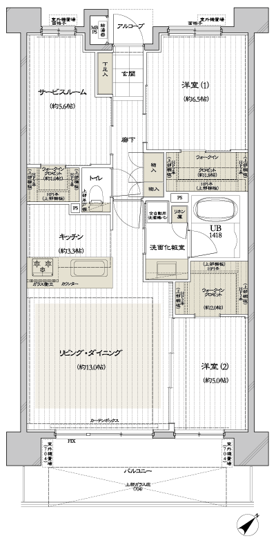 Floor: 2LD ・ K + S + 3WIC, occupied area: 76.22 sq m