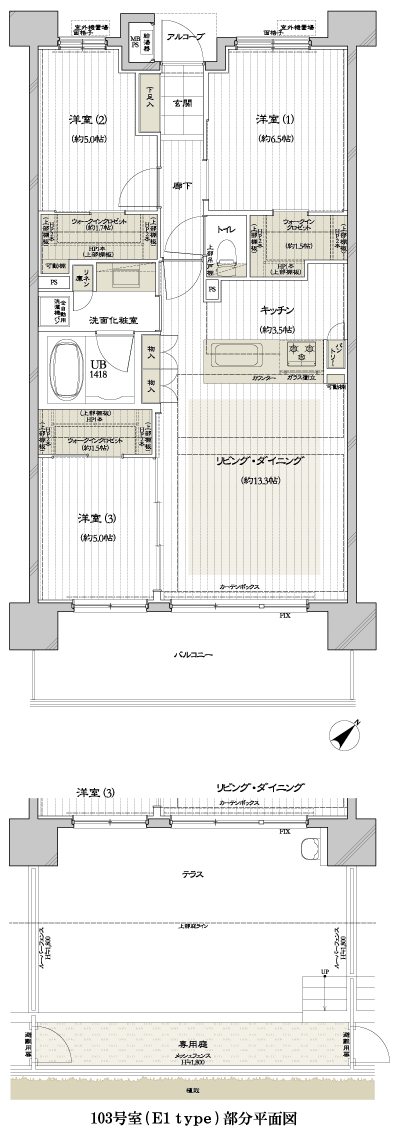 Floor: 3LD ・ K + 3WIC, occupied area: 76.22 sq m