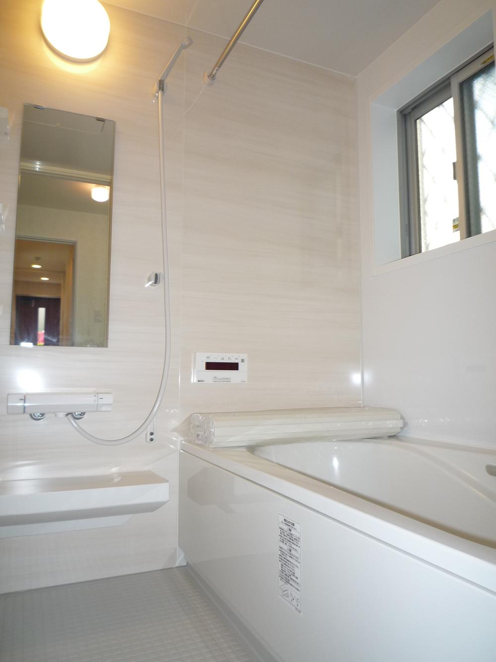 Bathroom. Unit is a bus with a bathroom heating dryer.