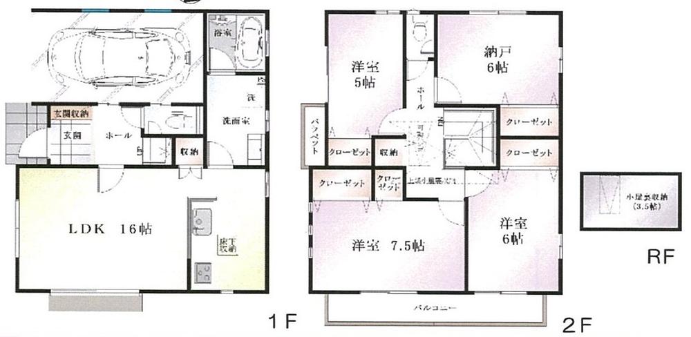 Floor plan. (7 Building), Price 37,800,000 yen, 3LDK+S, Land area 105.34 sq m , Building area 114.27 sq m