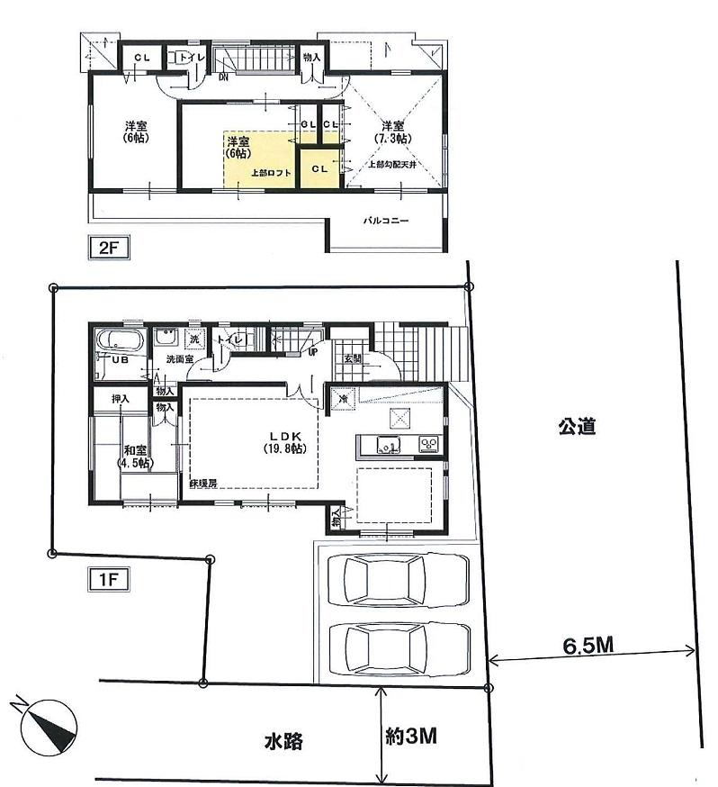 Floor plan. 54,800,000 yen, 4LDK, Land area 141.24 sq m , Building area 104.74 sq m