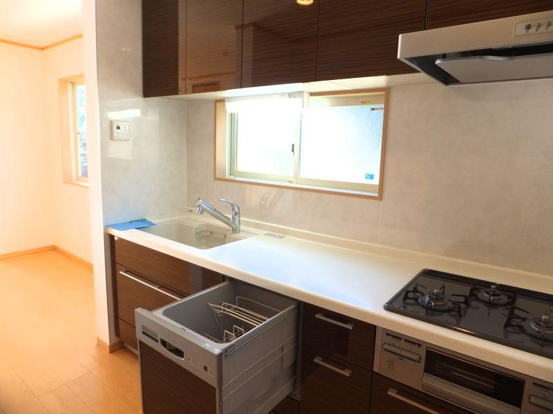 Kitchen. Strong support Mom in the dishwasher