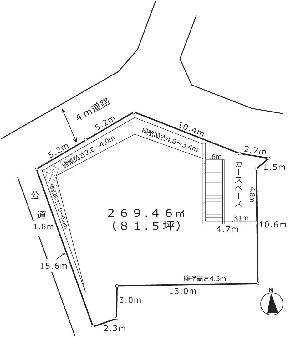 Compartment figure. Land price 33,800,000 yen, Land area 269.46 sq m construction completed, It is with car space