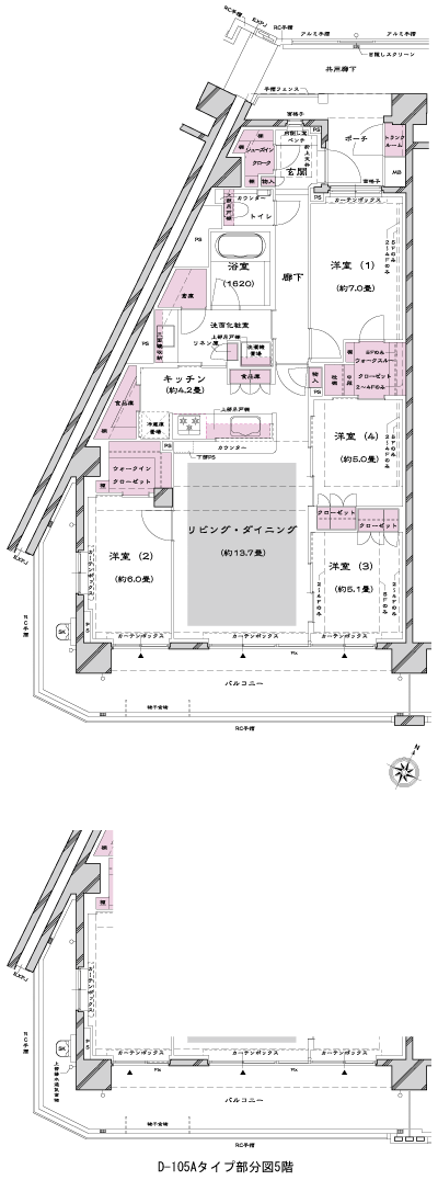 Floor: 4LDK + WTC + WIC + SIC, the occupied area: 103.08 sq m, Price: 76,400,000 yen, now on sale