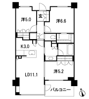 Floor: 3LDK + WIC, the occupied area: 71.59 sq m