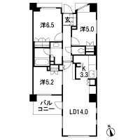 Floor: 3LDK, the area occupied: 75.5 sq m