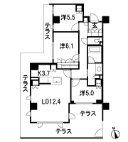 Floor: 3LDK, occupied area: 76.84 sq m