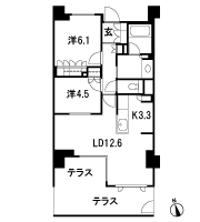Floor: 2LDK, occupied area: 62.87 sq m