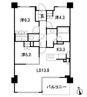 Floor: 3LDK, occupied area: 71.59 sq m