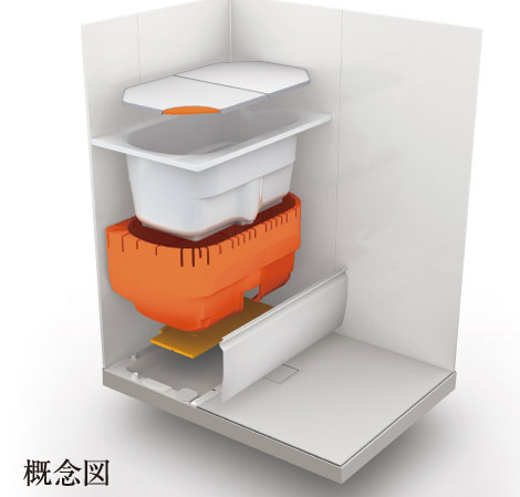 Bathing-wash room.  [Thermos bathtub] Warmth enhanced by covering the bath with double insulation, Warm and pleasant thermos tub hot water for a long time. Also lead to savings in utility costs.