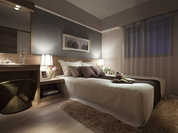 Interior.  [Western-style 1] The main bedroom, which spreads out and clean space in the out-frame construction method ※ Except for some Western-style. Equipped with a large walk-in closet. (Model Room F type)